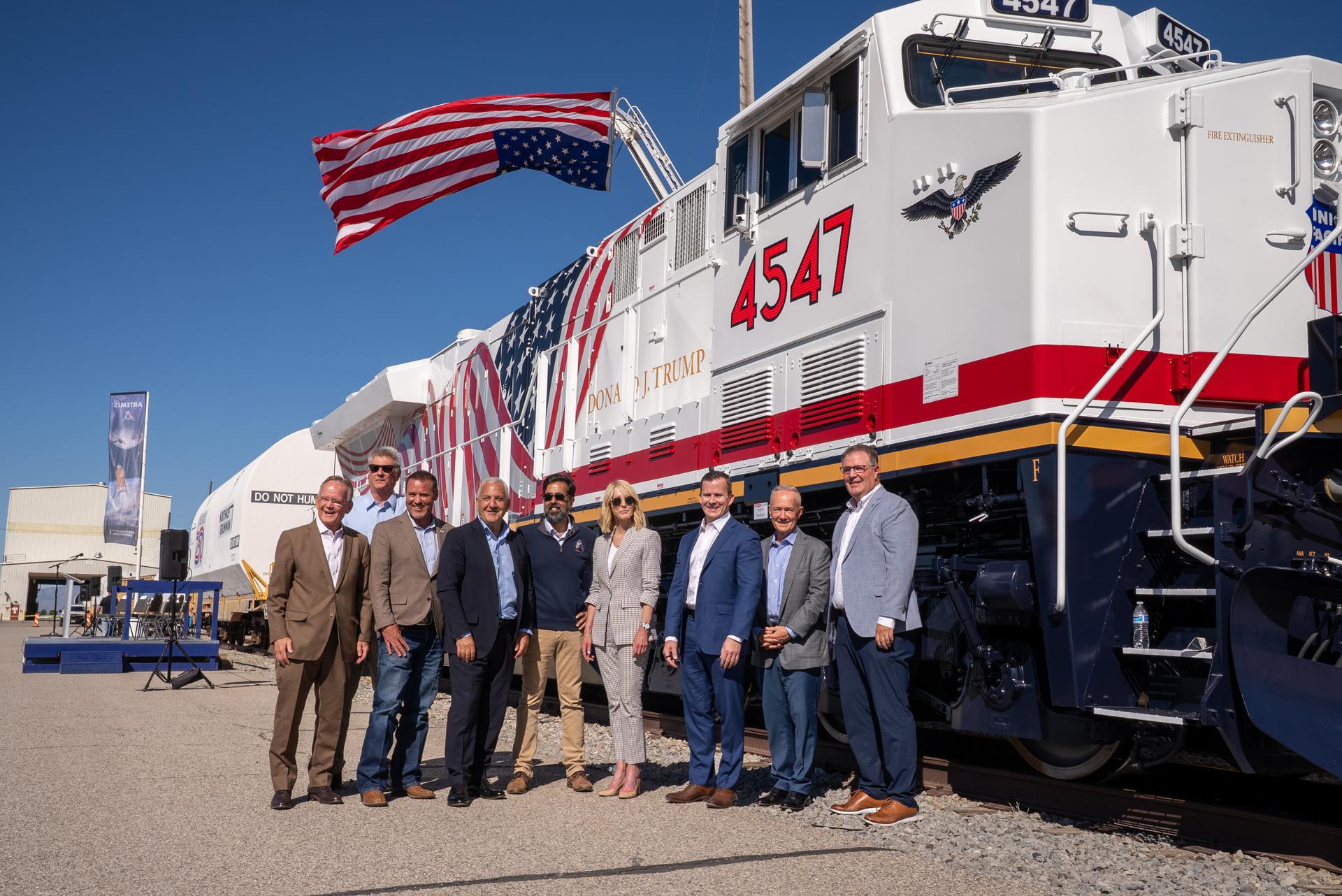 These images capture the final booster motor segments for NASA’s Artemis III mission departing Northrop Grumman’s Railyard Shipping Facility in Corinne, Utah, June 2. The eight segments will form the twin five-segment solid rocket boosters for the agency’s SLS (Space Launch System) rocket, providing more than 75% of the vehicle’s total thrust at liftoff.    Due to their immense size and weight, the booster segments are transported in specialized carriers and are being hauled by Union Pacific Railroad’s newest commemorative locomotive, No. 4547. Marking its inaugural mission, the locomotive will deliver the flight hardware to NASA’s Kennedy Space Center in Florida, where stacking operations for Artemis III are set to begin later this year. 